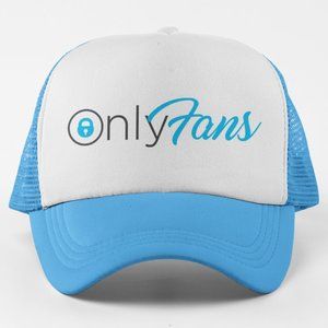 NEW OnlyFans Throwback Logo Foam Trucker Mesh Snapback Hat 2TONE: LIGHT BLUE